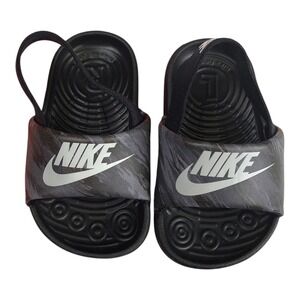 Nike Kawa SE Toddler Slides Sandals Black Gray Camo Shoes 4c‎ SU